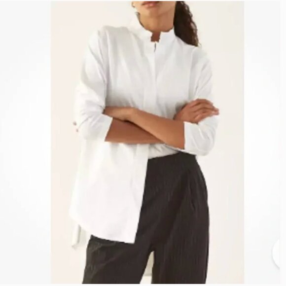 A DAY Something Borrowed White Shirt Blouse size L - Picture 1 of 9